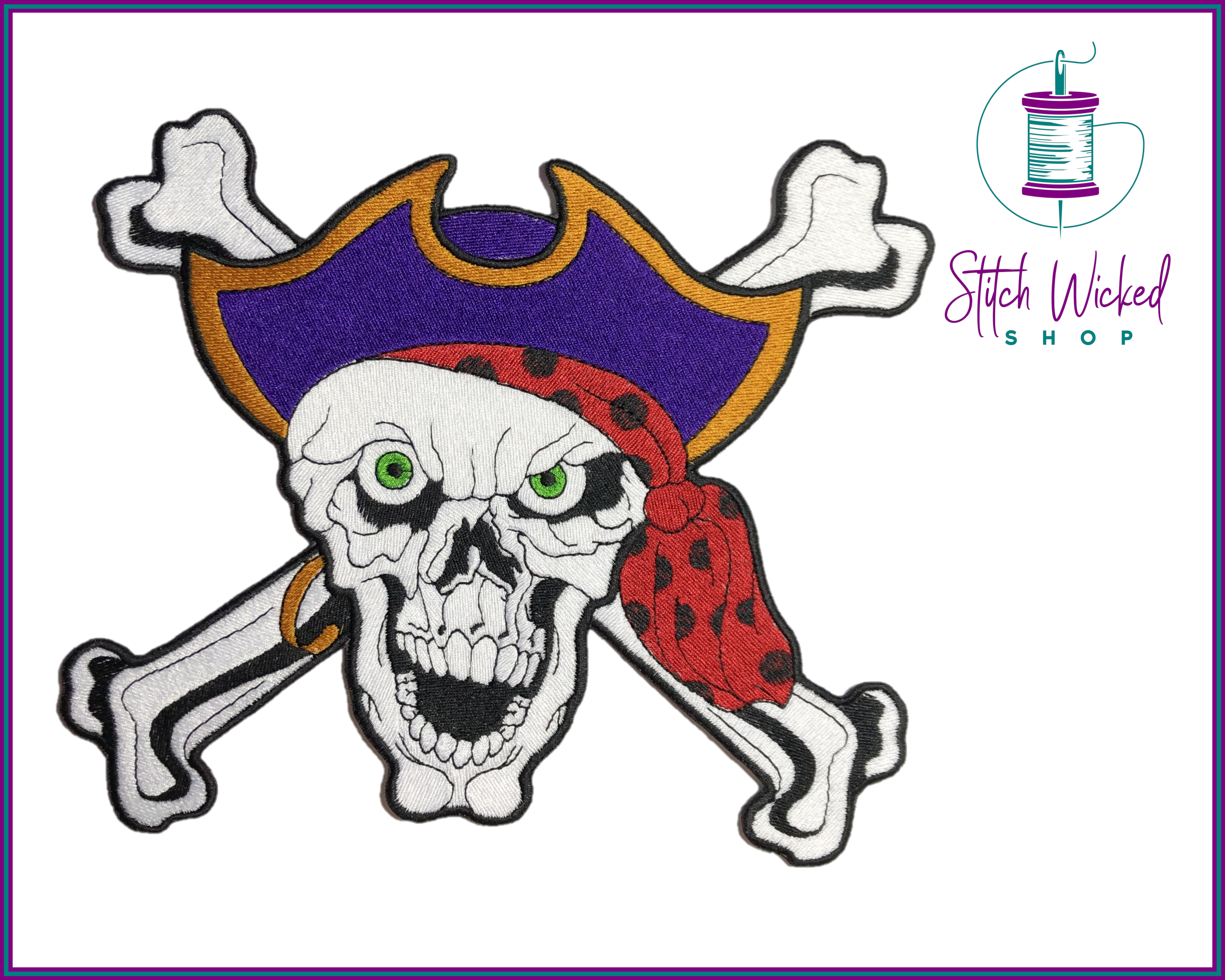 Large Pirate Skull Iron-on Embroidered Patch Big Buccaneer Pirate With Eye  Patch Embroidery Iron-on Patch for Clothes, Jacket, Backpack 197 