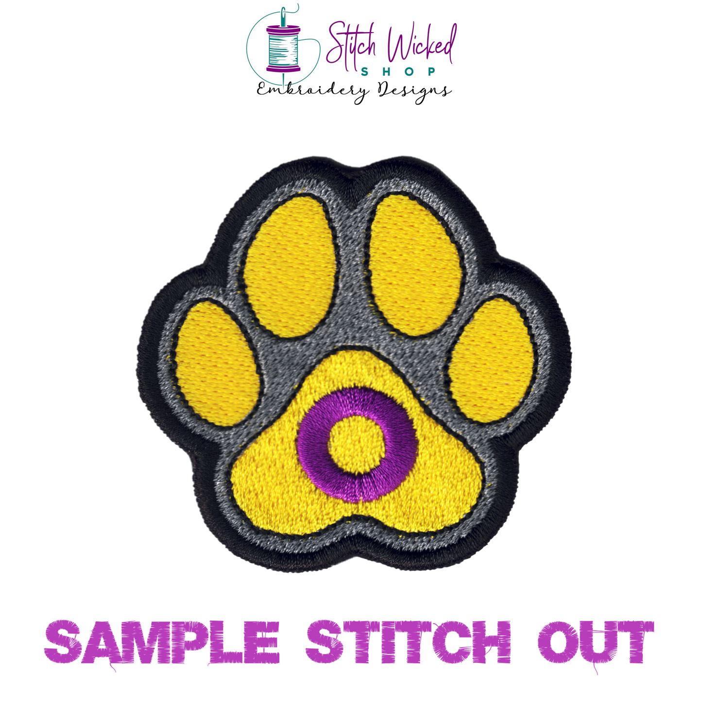 Intersex Pride Flag Paw Print Machine Embroidery Design, Pride Flag Embroidery Design, LGBTQ Embroidery Design, Flag Embroidery, 7 Sizes