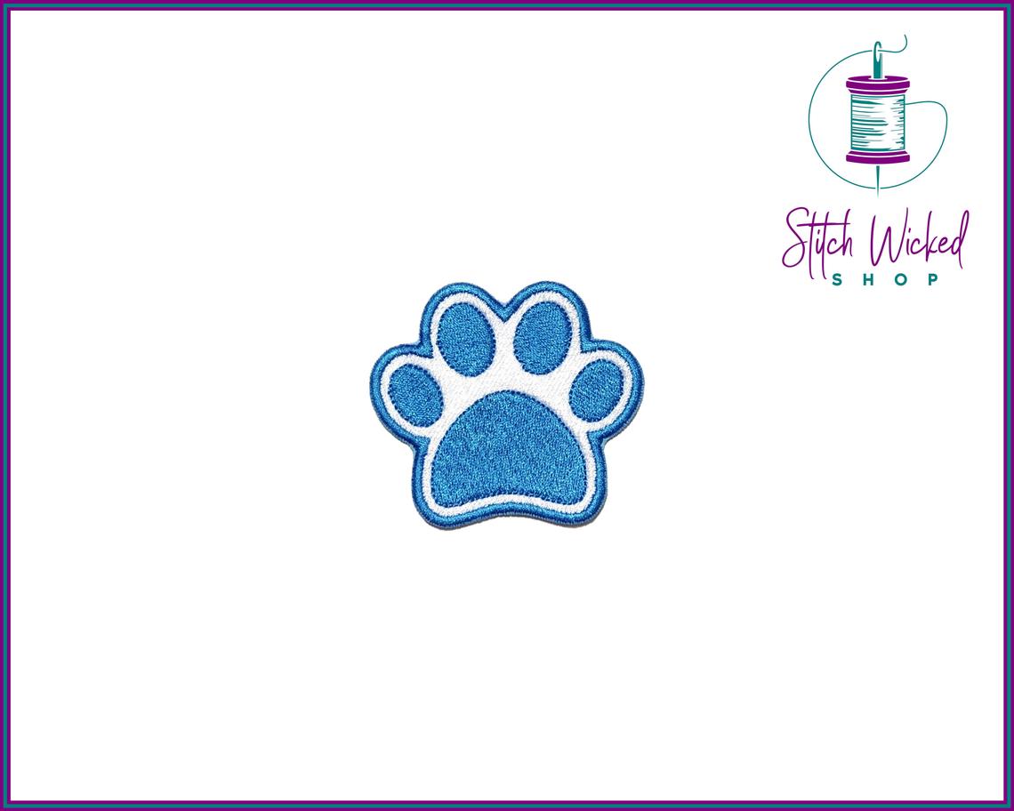 Puppy Dog Paw Print, Fully Embroidered Patch, Choose Your Colors - Stitch Wicked Shop