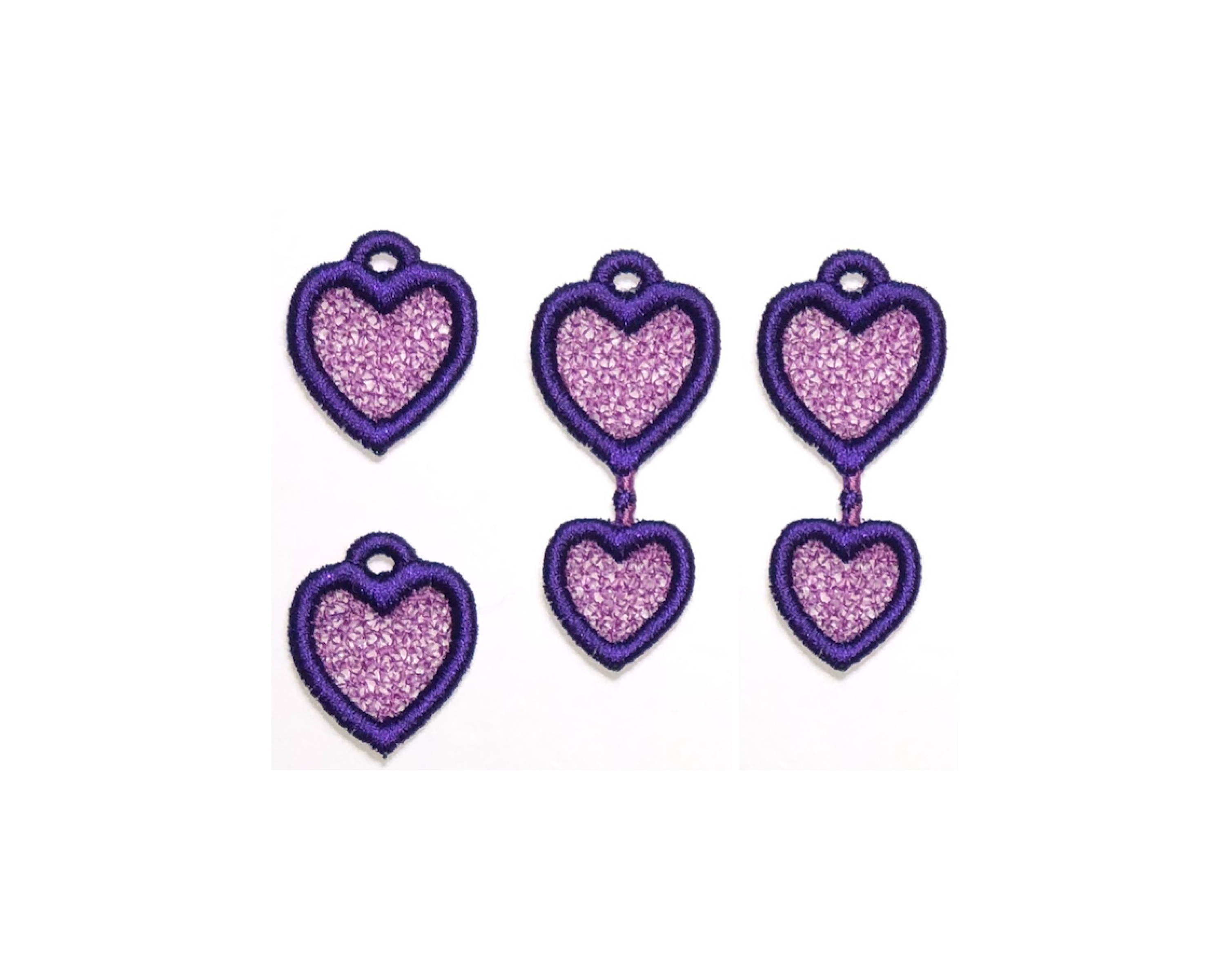 FSL Hearts Earrings Embroidery Design Bundle – Stitch Wicked Shop