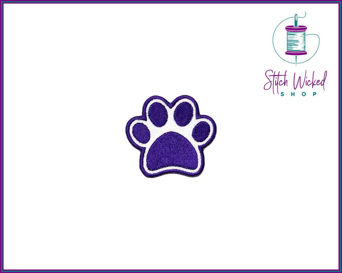 Puppy Dog Paw Print, Fully Embroidered Patch, Choose Your Colors - Stitch Wicked Shop