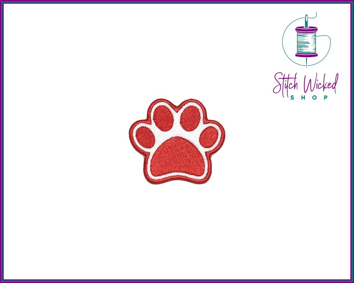 Puppy Dog Paw Print, Fully Embroidered Patch, Choose Your Colors - Stitch Wicked Shop