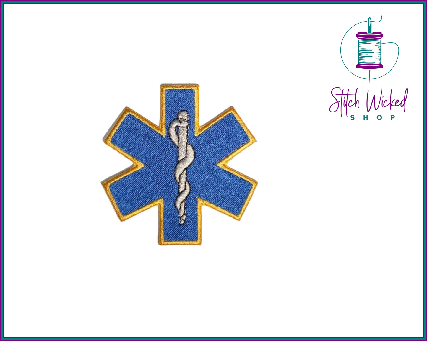 Star of Life Medical First Aid, Fully Embroidered Patch - Stitch Wicked Shop