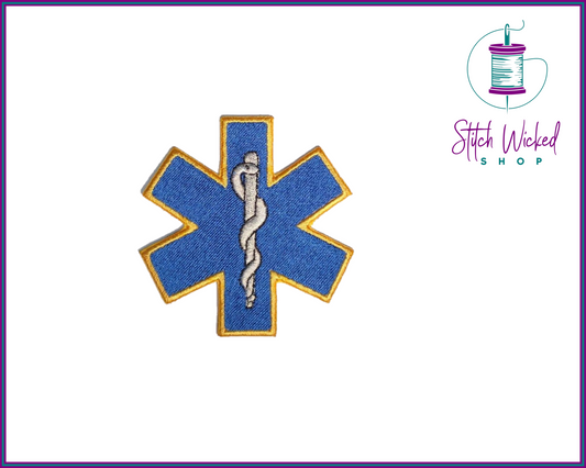 Star of Life Medical First Aid, Fully Embroidered Patch - Stitch Wicked Shop