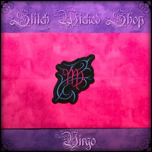 Virgo Tribal Zodiac, Fully Embroidered Patch - Stitch Wicked Shop