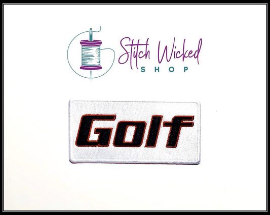 Golf Text, Fully Embroidered Patch - Stitch Wicked Shop